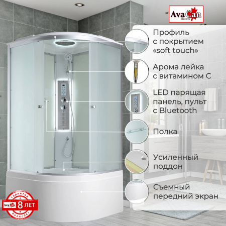 Фото душевая кабина avacan c5080led 80x80 см