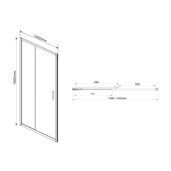Фото душевая дверь vincea garda 140 см vds-1g140ch