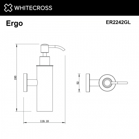 Фото дозаторы для жидкого мыла whitecross ergo er2242gl, цвет: золото