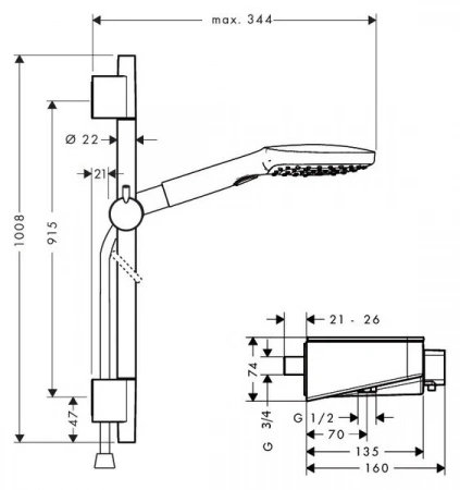 Фото термостатический смеситель для душа hansgrohe shower tablet 27027000