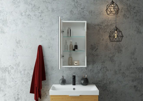 Фото зеркальный шкаф art&max elegant 35 см am-tec-350-650-1d-l-ds-f
