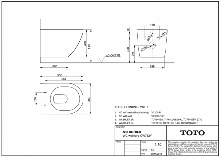 Фото унитаз подвесной toto nc cw762y