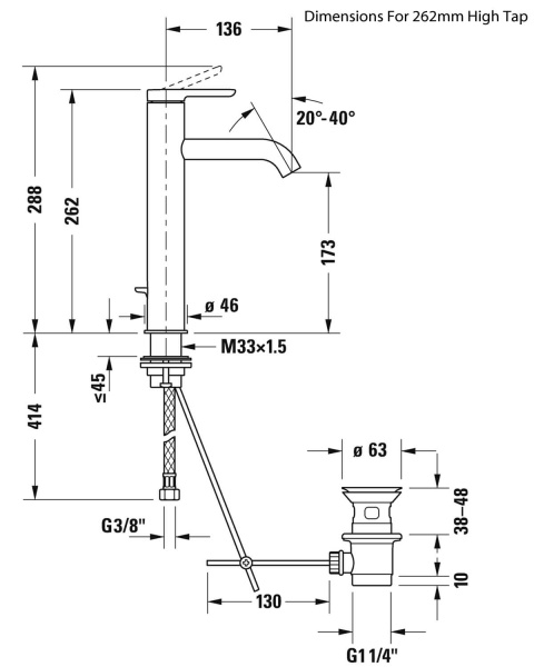 Фото смеситель для раковины duravit c.1 c11030002010