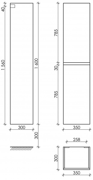 Фото пенал подвесной sancos urban 35 см pur35eg