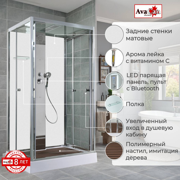 Фото душевая кабина avacan z1912mt 120x90 см