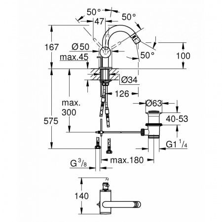 Фото смеситель для биде grohe atrio new 32108gl3, цвет: прохладный восход солнца