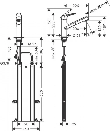 Фото смеситель для кухонной мойки hansgrohe focus 71829800
