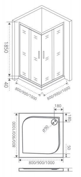 Фото душевое ограждение good door infinity cr-90-c-ch 90 см ин00017