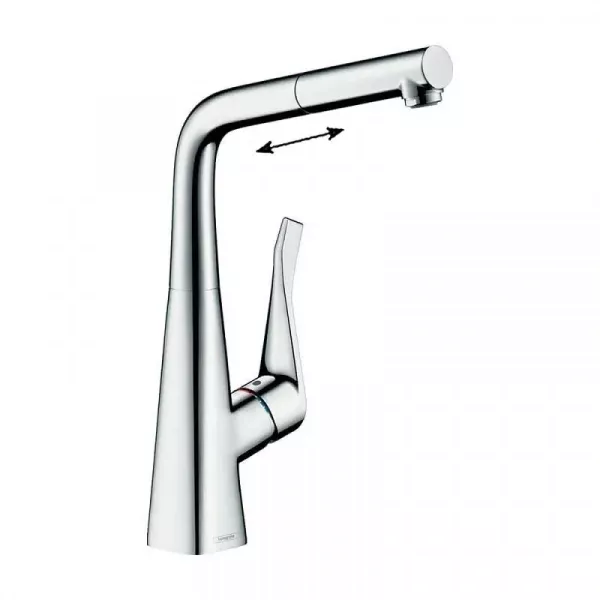 Фото смеситель для кухонной мойки hansgrohe metris 73828000