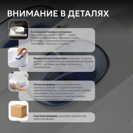 Фото раковина накладная прозрачная abber kristall at2805saphir