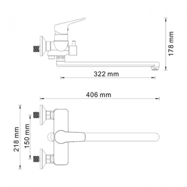 Фото смеситель для ванны wasserkraft lippe 4502l