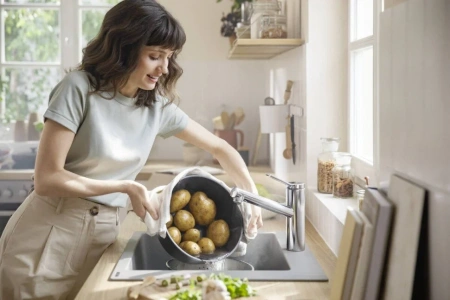 Фото смеситель для кухонной мойки hansgrohe zesis 74813000