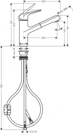 Фото смеситель для кухонной мойки hansgrohe focus 71814800