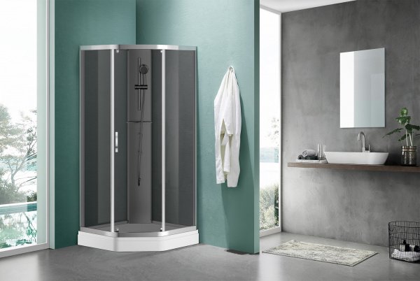 Фото душевое ограждение  azario denver  90x90 см az-n10806 900 grey