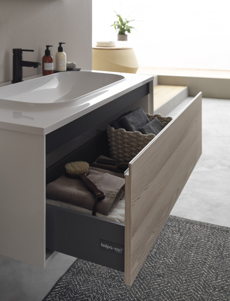 Фото тумба с раковиной kolpa-san pandora 75 см, цвет: белый oup 75wh