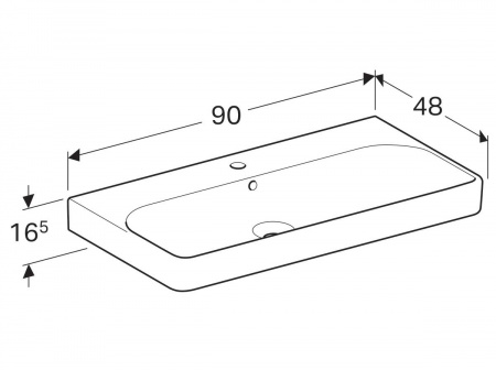 Фото раковина подвесная geberit smyle square 90 см 500.251.01.1