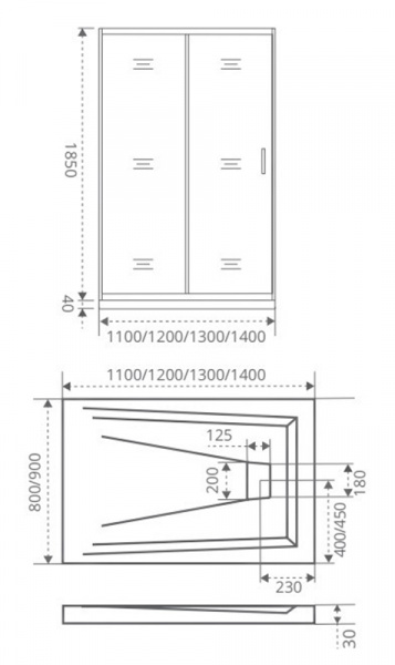 Фото душевая дверь good door infinity wtw-110-g-ch 110 см ин00024
