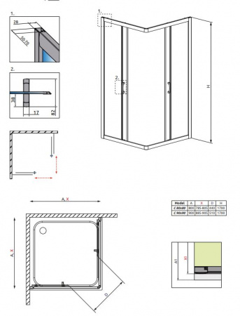 Фото душевое ограждение radaway premium plus c 80x80 см 30461-01-08n