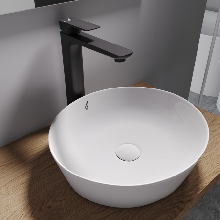 Фото смеситель для раковины oliveeka черный ol-239003-mb