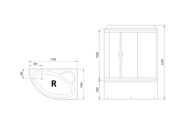 Фото душевая кабина royal bath alp rb170alp-c-ch-r 170x100 см