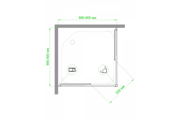 Фото душевое ограждение royal bath hpd rb90hpd-t-bl 90x90 см