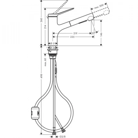Фото смеситель для кухонной мойки hansgrohe zesis 74800670