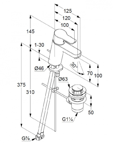 Фото смеситель для раковины kludi pure&easy 372820565
