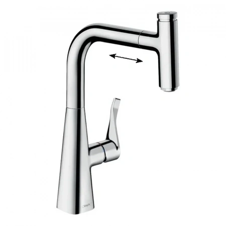 Фото смеситель для кухонной мойки hansgrohe metris select 73802000