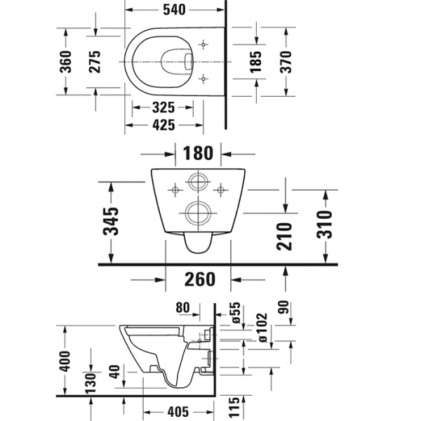 Фото унитаз подвесной безободковый duravit d-neo 54 см 2577090000