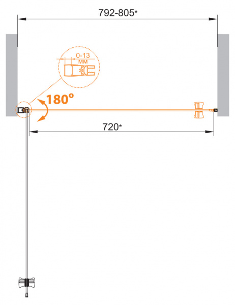 Фото душевая дверь cezares eco eco-o-b-1-80-c-nero 80 см
