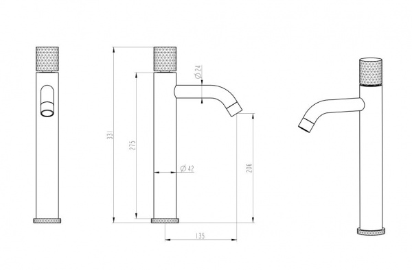 Фото смеситель для раковины boheme stick 122-crcr.2