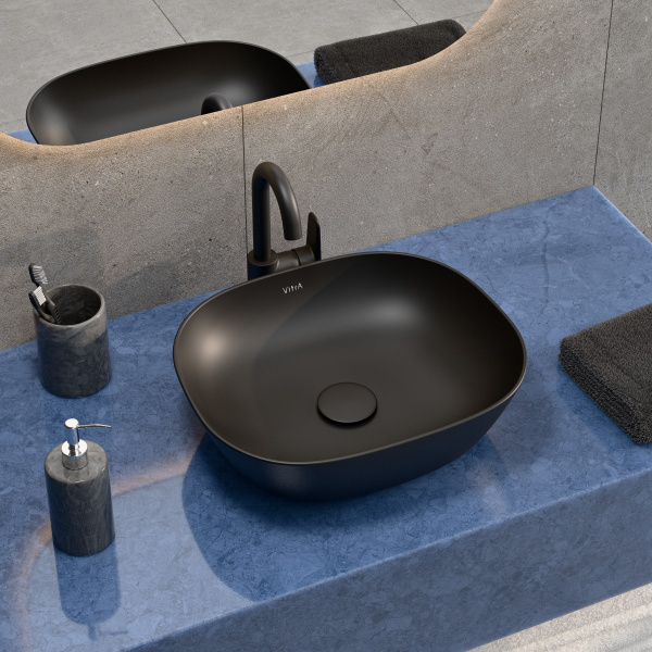 Фото смесители для раковины vitra flow soft a4316036exp цвет черный