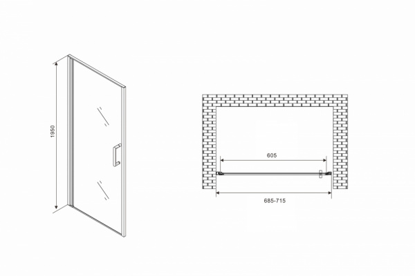 Фото душевая дверь abber sonnenstrand ag04070 70 см