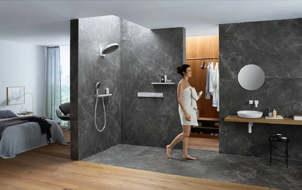 Фото термостатический смеситель для душа hansgrohe rainselect 15382000