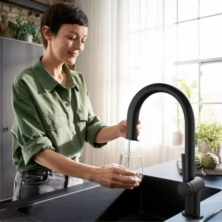 Фото смеситель для кухонной мойки hansgrohe aqittura 76800670