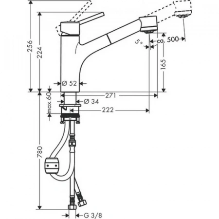 Фото смеситель для кухонной мойки hansgrohe talis 32845000