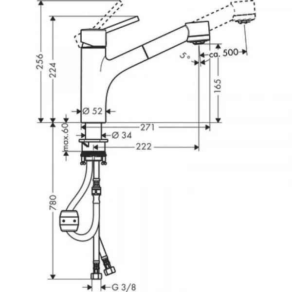Фото смеситель для кухонной мойки hansgrohe talis 32845000