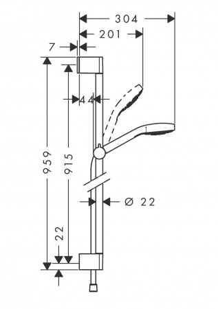 Фото душевой гарнитур hansgrohe croma select e multi 120 26590400