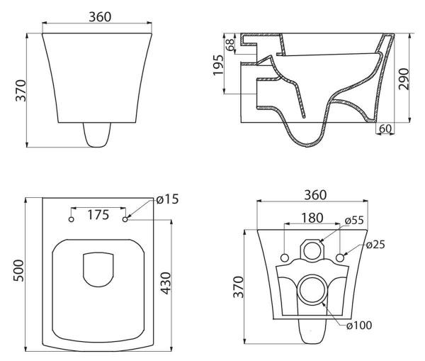 Фото унитаз подвесной belbagno regina bb104ch