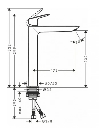 Фото смеситель для раковины hansgrohe logis fine 71258000