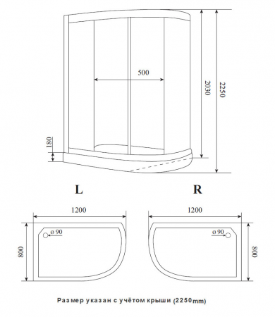 Фото душевая кабина timo premium ilma-902 r b 120x80 см