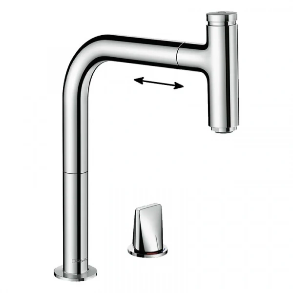 Фото смеситель для кухонной мойки hansgrohe metris select 73804000_vstvo