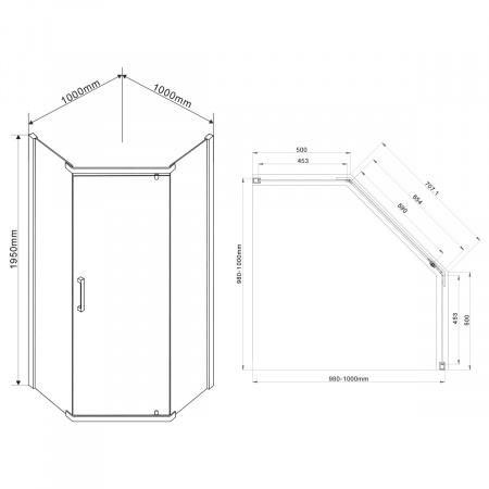 Фото душевой уголок vincea stresa 100x100 см vsp-1s100cl