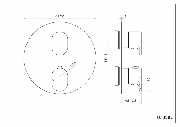 Фото встраиваемый смеситель для душа kerama marazzi ole 67638ekm.01.093