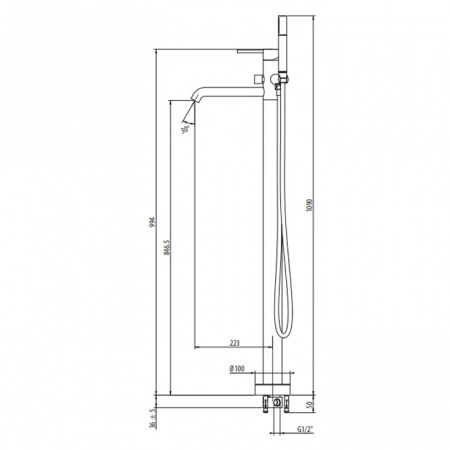 Фото напольный смеситель для ванны gattoni circle two 9108/91no